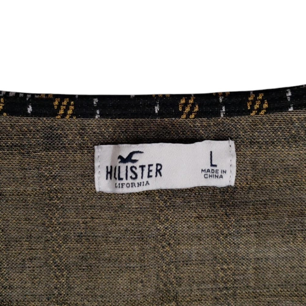 Hollister Plaid Crop Top Square Neckline Size Large - Picture 3 of 4